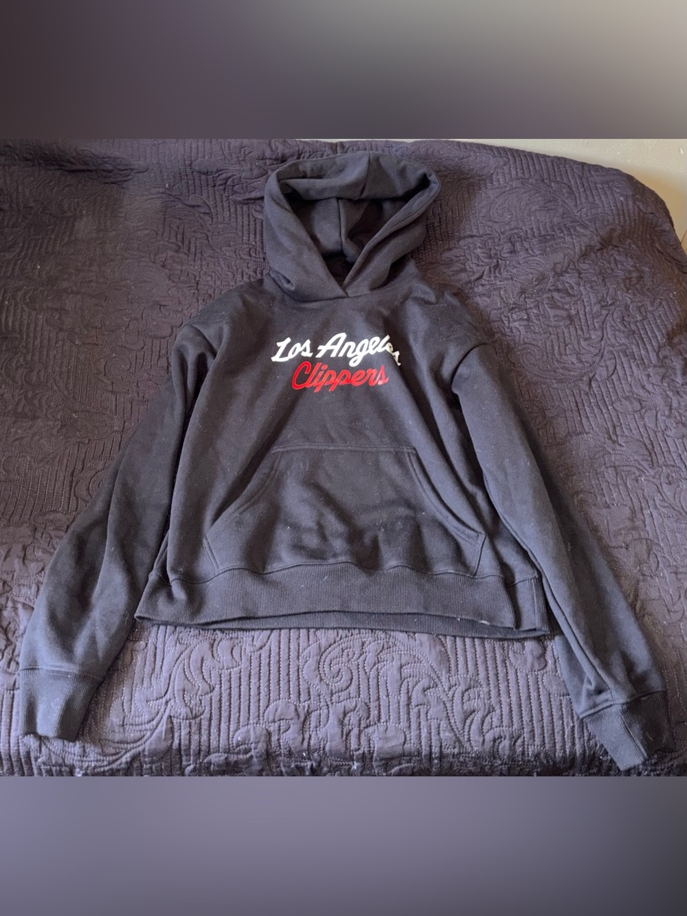 Courtside Supply Los Angeles Clippers Black Pullover Hoodie Size Medium